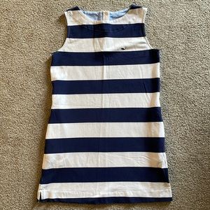 Vineyard vines dress, navy and white stripe with pockets.